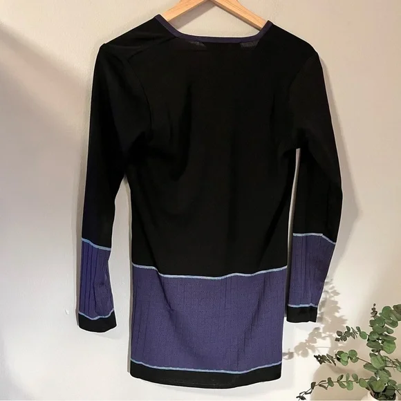 Misook Black Cardigan Blue/Purple Accent Size XS - Picture 7 of 7